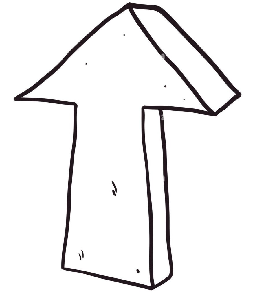 Hand-drawn arrow pointing upward
